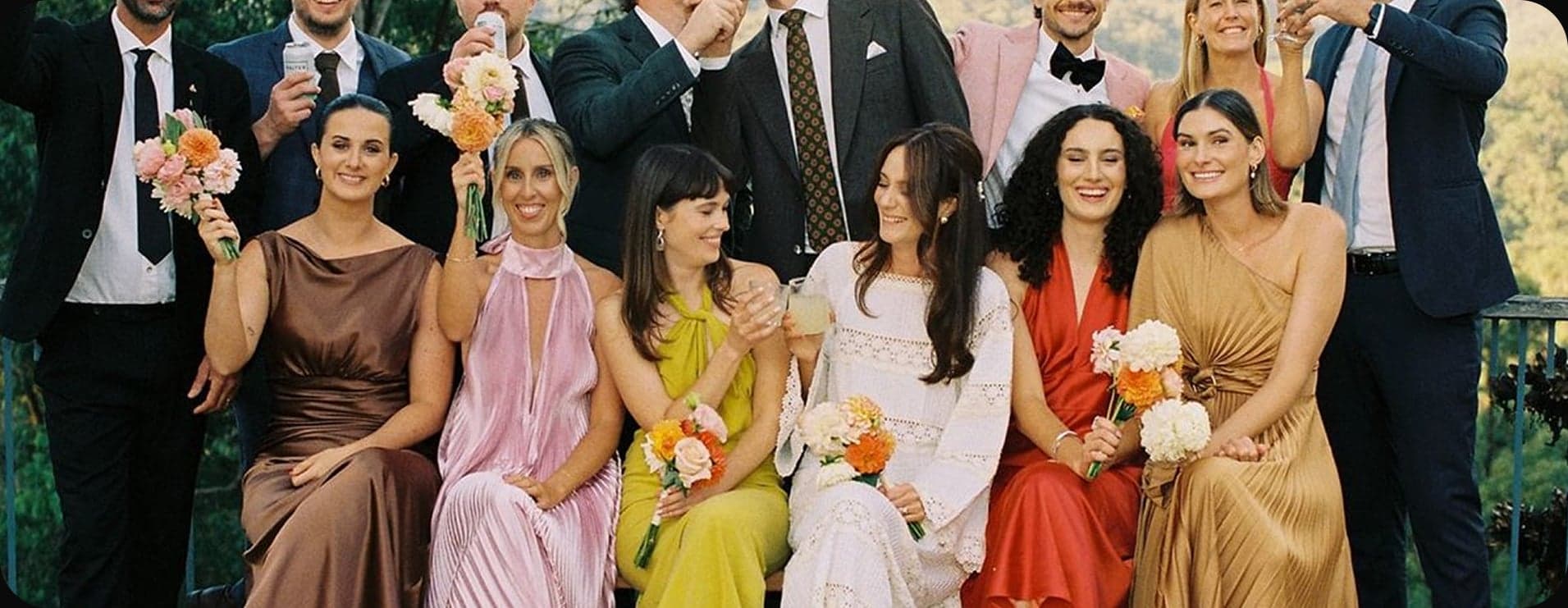 Wedding guests in cocktail dresses